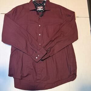 Ted Baker Men’s Burgundy Dress Shirt XXL